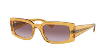 Load image into Gallery viewer, Ray-Ban Women's RB4395 Kiliane Square Sunglasses, Transparent Yellow/Gradient Violet, 54 mm