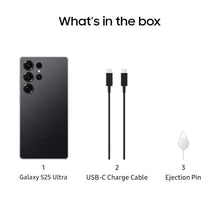 Load image into Gallery viewer, SAMSUNG Galaxy S25 Ultra Cell Phone, 256GB AI Smartphone, Unlocked Android, AI Camera, Fast Processor, Long Battery Life, 2025, US 1 Yr Manufacturer Warranty, Titanium Black