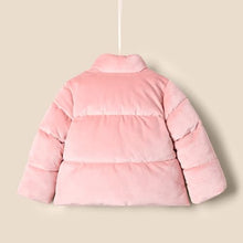 Load image into Gallery viewer, Amazon Essentials x Sofia Grainge Baby Girls' Velour Puffer Jacket, Rose, 12 Months