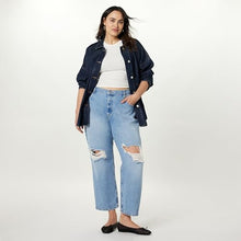 Load image into Gallery viewer, The Drop Women's Pilar Long Denim Shirt Jacket, Washed Black, 5X, Plus Size