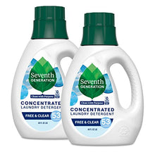 Load image into Gallery viewer, Seventh Generation Concentrated Laundry Detergent Liquid Free & Clear Fragrance Free 40 Fl Oz (Pack of 2)