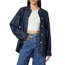 Load image into Gallery viewer, The Drop Women's Pilar Long Denim Shirt Jacket, Washed Black, 5X, Plus Size