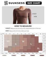 Load image into Gallery viewer, SUUKSESS Women Double Lined Fitted Basic Tee Shirts Crew Neck Long Sleeve Going Out Crop Tops (Mocha, M)