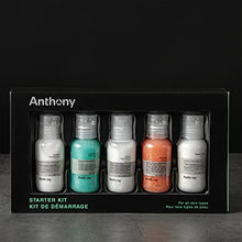 Load image into Gallery viewer, Anthony Starter Kit, 5 Count, Glycolic Facial Cleanser, Facial Scrub, All Purpose Facial Moisturizer, Invigorating Rush Hair & Body Wash, Shave Cream