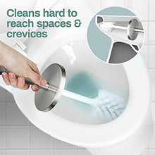 Load image into Gallery viewer, Chrome Stainless Steel Modern Toilet Brush & Holder Set (2 Pack) - Modern Toilet Bowl Brush Holder - Cleaner Toilet Brushes Bathroom Accessories - Bathroom Bowl Cleaner Brush with Caddy