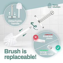 Load image into Gallery viewer, Chrome Stainless Steel Modern Toilet Brush & Holder Set (2 Pack) - Modern Toilet Bowl Brush Holder - Cleaner Toilet Brushes Bathroom Accessories - Bathroom Bowl Cleaner Brush with Caddy