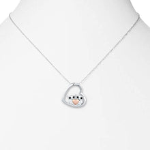 Load image into Gallery viewer, KINGWHYTE Owl Jewelry S925 Sterling Silver Double Owl Necklace Love Heart Pendant Owl Gifts for Women Owl Lover