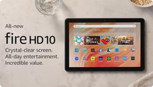 Load image into Gallery viewer, Amazon Fire HD 10 tablet, built for relaxation, 10.1" vibrant Full HD screen, octa-core processor, 3 GB RAM, 32 GB, Black
