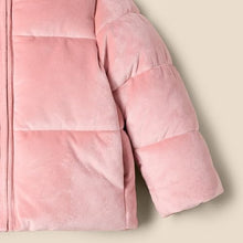 Load image into Gallery viewer, Amazon Essentials x Sofia Grainge Baby Girls' Velour Puffer Jacket, Rose, 12 Months