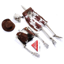 Load image into Gallery viewer, AW 2 Pack Pirate Life Size Skeleton Poseable, Full Size Western Cowboy Skeleton 5.4 Ft Plastic for Halloween Party Decorations Haunted House Props 2024