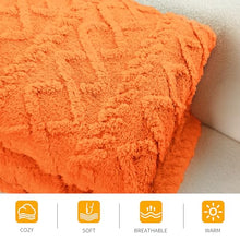 Load image into Gallery viewer, Aganear Fleece Throw Blanket - Cozy Soft Fuzzy Throw Blanket Boho Fall Decor Throw Blankets for Couch, Warm Present for Birthday, Christmas, Halloween, Housewarming(50"x60", Burnt Orange)