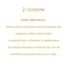 Load image into Gallery viewer, Legend 1942 Luxe Perfumes by Amitabh Bachchan | Heritage Black Long Lasting Perfume For Men & Women | Cologne - Woody Fragrance | Birthday Anniversary Husband Wife Gifts | Everyday Essentials | 100Ml