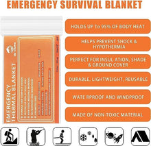 Load image into Gallery viewer, QIO CHUANG Emergency Mylar Thermal Blankets -Space Blanket Survival kit Camping Blanket (4-Pack). Perfect for Outdoors, Hiking, Survival, Bug Out Bag ,Marathons or First Aid 1