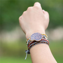 Load image into Gallery viewer, YGLINE Natural Stone Bracelet 5 Wraps Bracelet Handmade Blue Color Boho Bracelet for Women Bracelet
