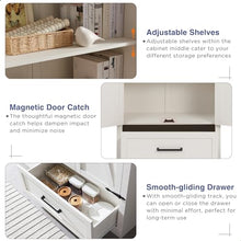 Load image into Gallery viewer, JXQTLINGMU Farmhouse Kitchen Pantry Cabinet - 72" Tall Wood Kitchen Storage Cabinets with Adjustable Shelves & 2 Barn Doors & Drawer, Versatile Storage for Dining Room, Bathroom, Antique White