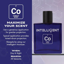 Load image into Gallery viewer, Intelligent Cobalt | Enticing, Intoxicating, Fierce | Extrait de Parfum for Men | 3.4 Fl Oz (100 mL)