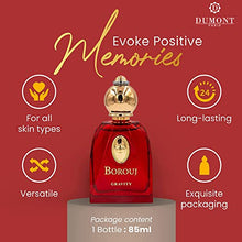 Load image into Gallery viewer, Dumont BOROUJ GRAVITY - 85ml - Unisex Perfume for Men & Women - Agarwood, Vanilla, Woody & Musk Fragrance - Long Lasting Cologne Mist & Body Spray - for Him & Her
