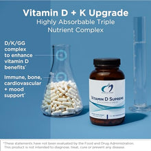 Load image into Gallery viewer, Designs for Health Vitamin D Supreme - Vitamin D 5000 IU with 2000mcg Vitamin K as MK4 for Bone Health, Heart Health & Immune Support - Vitamin D3 Enhanced with GG Supplement (60 Capsules)