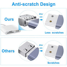 Load image into Gallery viewer, SZHAIYIJIN SD Card Reader for iPhone, Memory Card Reader with USB Camera Adapter Plug and Play Trail Game Camera SD Card Viewer Supports SD and TF Card Micro SD Card Adapter for iPad No App Required