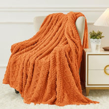 Load image into Gallery viewer, Aganear Fleece Throw Blanket - Cozy Soft Fuzzy Throw Blanket Boho Fall Decor Throw Blankets for Couch, Warm Present for Birthday, Christmas, Halloween, Housewarming(50"x60", Burnt Orange)