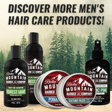 Load image into Gallery viewer, Rocky Mountain Barber Company Pomade for Men - 5 oz Tub Classic Styling Product with Strong Firm Hold for Side Part, Pompadour & Slick Back Looks – High Shine & Easy to Wash Out – Water Based