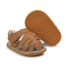 Load image into Gallery viewer, CoKate Baby Boys Girls Sandals Rubber Sole Outdoor First Walker Toddler Girls Boys Summer Shoes (D-Khaki, numeric_3)