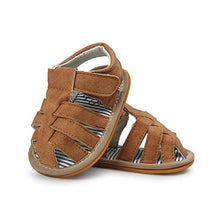Load image into Gallery viewer, CoKate Baby Boys Girls Sandals Rubber Sole Outdoor First Walker Toddler Girls Boys Summer Shoes (D-Khaki, numeric_3)