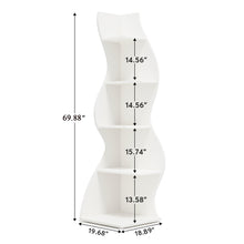 Load image into Gallery viewer, Tribesigns Corner Shelf, Modern 5-Tier Wall Corner Bookshelf, Stylish Corner Small Bookcase Storage Rack Plant Stand with Unique Shape for Living Room, Home Office, (1PC, White)