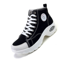 Load image into Gallery viewer, NCNDB Womens Canvas Sneakers High Top Lace up Casual Walking Shoes Air Cushion Sneakers Size 8.5 Black