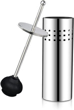 Load image into Gallery viewer, HIHIA Toilet Plunger with Holder Caddy for Bathroom Metal Canister Holder Drip Cup Stand, Heavy Duty, Cup Holder Inner, Deep Cleaning, Made of Metal, Chrome