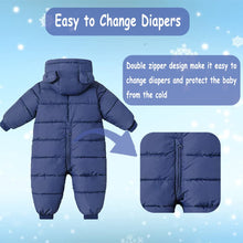 Load image into Gallery viewer, Ilyboz Infant Toddler Snowsuit Cute Baby Bear Suit Newborn Winter Coat Warm Hooded Jumpsuit for Boys Girls