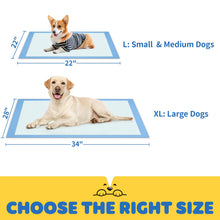 Load image into Gallery viewer, Powools 100-Pack X-Large Puppy Pads - 34'' x 28'' Pee Pads for Dogs Potty Training with Leak-Proof Quick-Dry Design, 6-Layer Wee Wee Pads for Dogs, Blue