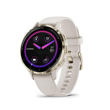 Load image into Gallery viewer, Garmin Venu 3S Soft Gold Stainless Steel Bezel 1.2-Inch AMOLED Touchscreen Display Smart Watch with 41mm Ivory Case and Silicone Band