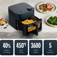 Load image into Gallery viewer, Chefman Crispinator Air Fryer 7-in-1 with 8 Qt Capacity, 450°F Max Temp & TurboFry Pro Technology for Fast, Even Results, Bake, Broil, Dehydrate, Viewing Window, Nonstick Ceramic-Coated Basket