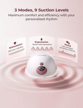 Load image into Gallery viewer, Momcozy M5 Smart APP Controlled Wearable Breast Pump, Hands-Free Wireless Electric Pump, 3 Modes 9 Suction Levels, BPA-Free, Portable Lightweight, 24mm Flange, 2-Pack Cozy Red