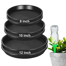 Load image into Gallery viewer, NABAOXUN 6Pack 8,10,12Inch Plastic Drip Trays Plant Saucers for Indoors Outdoor Plant, Thick Heavy Durable Sturdy Flower Pot Trays for Pots Planter, Black…