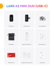 Load image into Gallery viewer, Hollyland Lark A2 Mini Duo(2TX + 1RX) Wireless Microphone, Noise Canceling