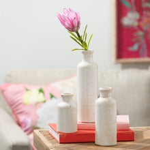 Load image into Gallery viewer, Sullivans White Ceramic Vase Set, Farmhouse Decor, Home Decorative Vase, Vases For Your Kitchen, Bedroom, Office, Living Room, Bathroom, & Shelf Centerpiece Table Decorations (CM2333)