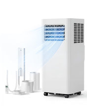 Load image into Gallery viewer, Feelfunn 8000 BTU Portable Air Conditioner, 3-in-1 Cools 350 Sq.Ft, Quiet AC with Fan & Dehumidifier, LED Display, Remote, 24H Timer, Window Kit, for Bedroom/Office/Dorms