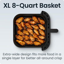 Load image into Gallery viewer, Chefman Crispinator Air Fryer 7-in-1 with 8 Qt Capacity, 450°F Max Temp & TurboFry Pro Technology for Fast, Even Results, Bake, Broil, Dehydrate, Viewing Window, Nonstick Ceramic-Coated Basket