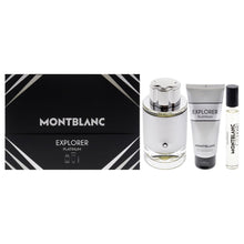 Load image into Gallery viewer, Mont Blanc Explorer Platinum Set 3.4oz EDP & .25oz EDP & 3.4oz SG