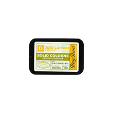 Load image into Gallery viewer, Duke Cannon Supply Co. Solid Cologne for Men Bay Rum (Citrus Musk, Cedarwood, Island Spice) - Concentrated Balm, Travel-Friendly Convenient Tin, Made with Natural & Organic Ingredients 1.5 oz (1 unit)