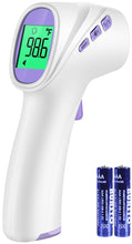 Load image into Gallery viewer, Forehead Thermometer for Adults, Kids & Babies, No-Touch Digital Thermometer with LCD Backlight Display, Fever Alarm and 1s Instant Reading - Purple