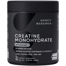 Load image into Gallery viewer, Sports Research® Creatine Monohydrate Powder w/Creapure® - Gain Lean Muscle, Improve Performance, & Support Workout Recovery* - 5g German Creatine · NSF Sport · Easy Mixing - 90 Servings (Unflavored)