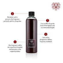 Load image into Gallery viewer, Dr. Vranjes - Rosso Nobile 500 ml Refill + Double Pack of Black Sticks (3 Pieces Bundle) - Luxury Home Fragrance, Made in Italy, Main Scent Fruity: Orange, Strawberry and Red Berries, Birch