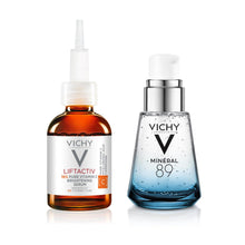 Load image into Gallery viewer, Vichy Bestsellers Duo, Skin Care Set, 16% Pure Vitamin C Serum & Mineral 89 Booster Hyaluronic Acid Serum, Facial Skin Care Kit for Brightening, Hydrating & Firming