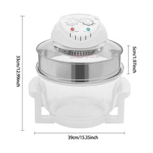 Load image into Gallery viewer, HOLMZCED 18Qt Air Fryer with Grill, Glass Airfryer with Adjustable Temperature&Timer 360° Viewable Airy Fryer with Expansion Ring for Home Kitchen
