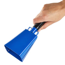 Load image into Gallery viewer, 2 Pack 9-inch Cowbells for Sporting Events, Percussion Noise Makers with Handle for Football Games, Stadiums (Blue)