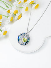 Load image into Gallery viewer, TOUPOP Peridot August Birthstone Necklace for Women White Gold 925 Sterling Silver Tree of Life Pendant Necklaces with Crystal Birthday Irish Celtic Jewelry for Wife Girlfriend Mom