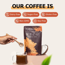 Load image into Gallery viewer, RYZE Mushroom Coffee | 6 Adaptogenic Mushrooms | USDA Organic | Instant Coffee | MCT Oil | USA Grown | Better Energy, Focus, Digestion, Immunity | Cordyceps, Lion’s Mane, Turkey Tail | 30 Servings